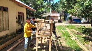 Satgas TMMD Aceh Jaya Hadirkan Kandang Ayam Petelur untuk Dukung Ketahanan Pangan