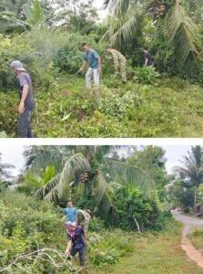 Akses Perkebunan Lebih Terawat, Babinsa Koramil 08/Arongan Lambalek Bersama Warga